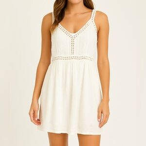 O’Neill Women’s Medium Dress – White Crochet Trim Boho Summer